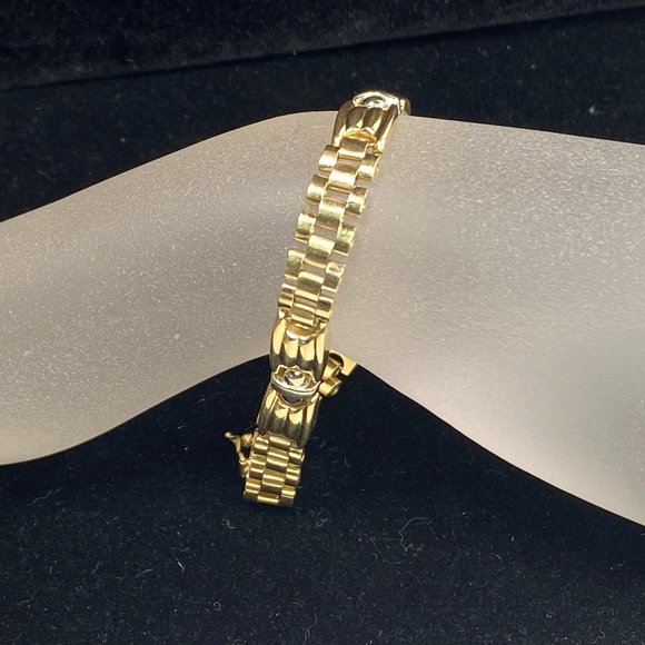 Unique Italian 14K yellow gold 3 different link lady bracelet 7" 14.1gm
